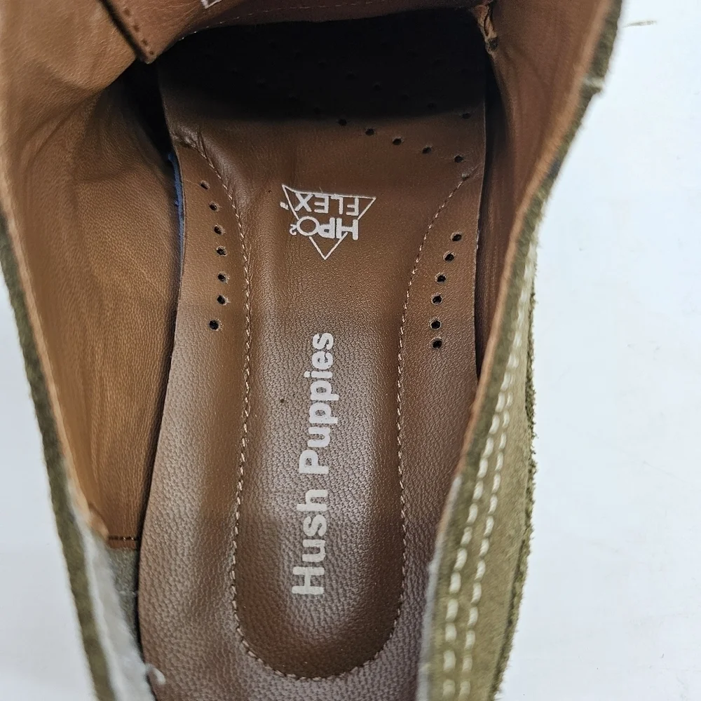 Hush Puppies Olive Green Rohan Rigby Men's Leather Oxford Derbys Size US 9